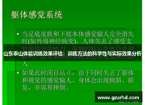 山东泰山体能训练效果评估：训练方法的科学性与实际效果分析